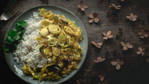 A quick and easy spiced leek recipe perfect for a mid-week supper