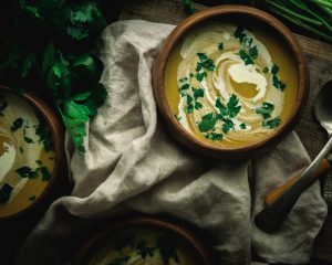 An image of pumpkin and cauliflower keto soup