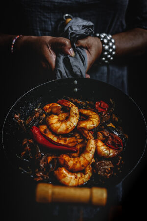 Sri Lankan devilled prawns